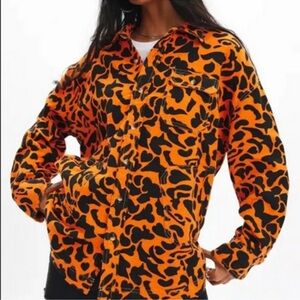Urban Outfitters Orange and Black Button Down Shirt